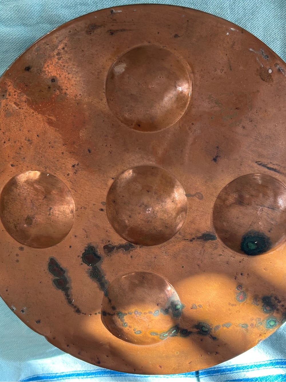 Vintage Copper Egg Poacher Pan: French Farmhouse Kitchen Decor